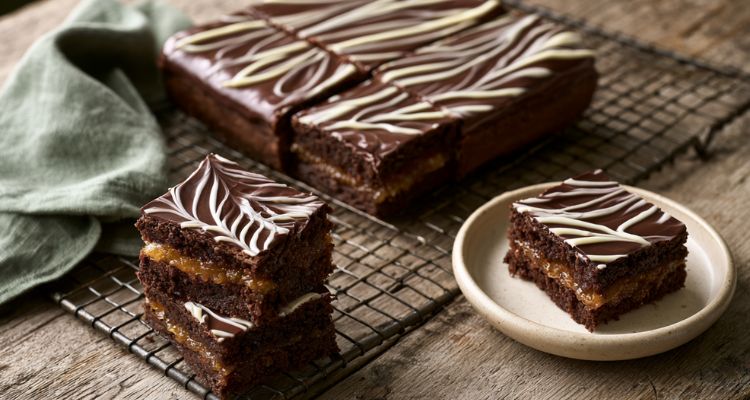 Mary Berry Rich Chocolate Tray Bake with Feathered Icing