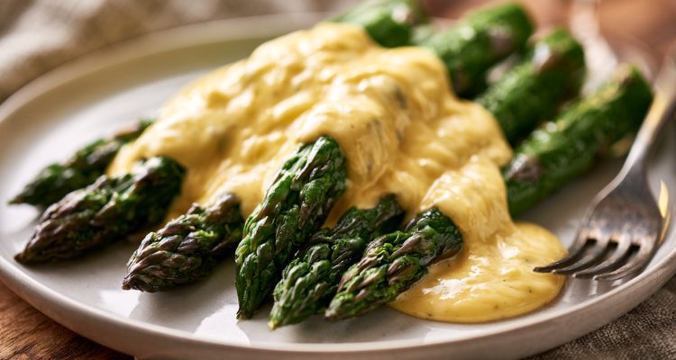 Delia Smith Asparagus with Nearly Hollandaise