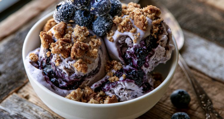 Delia Smith Blueberry Crumble Ice Cream