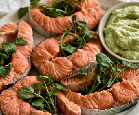 Delia Smith Salmon Steaks With Creme Fraiche Sauce