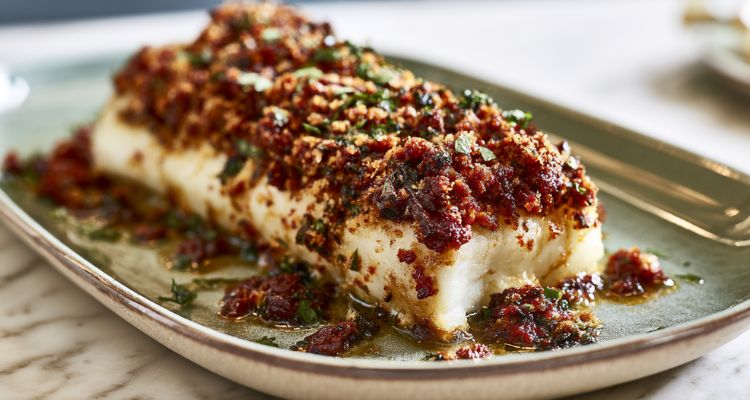 Hairy Bikers Baked Fish with Chorizo Crust