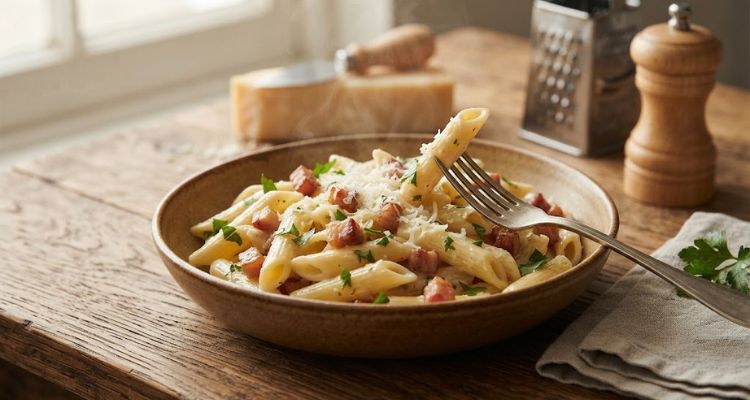 James Martin Penne Carbonara