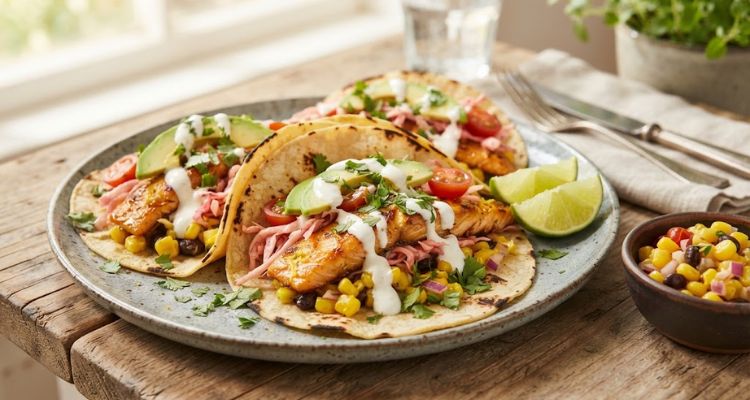 Jamie Oliver Zesty Salmon Tacos